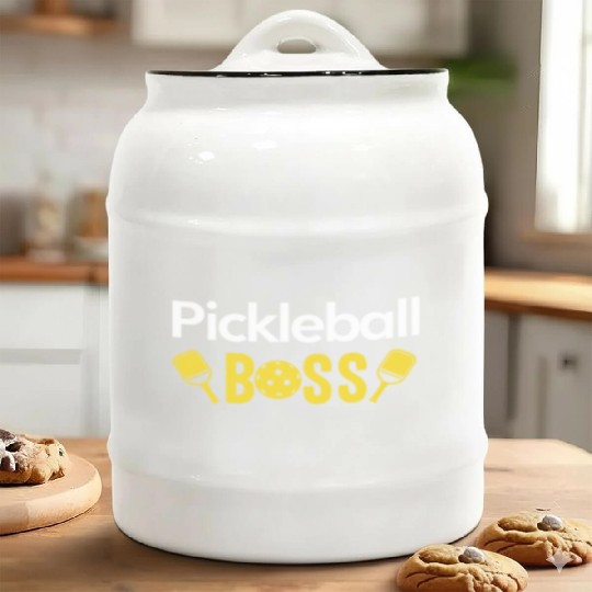 Pickleball Boss Ceramic Cookie Jars