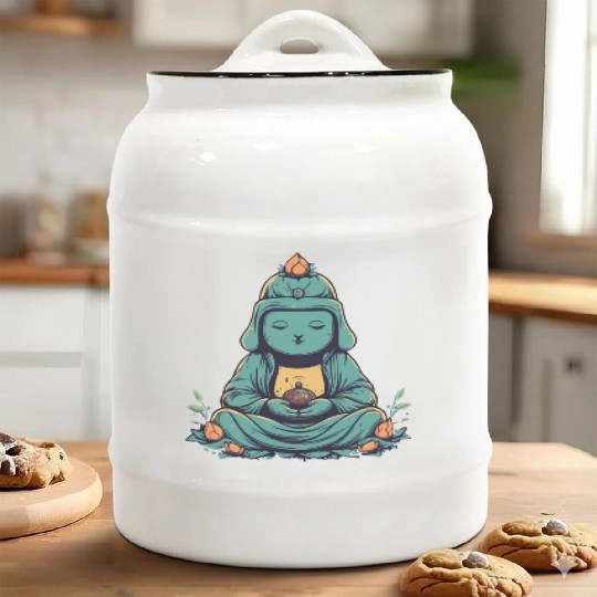 Meditating buddha Ceramic Cookie Jars
