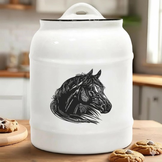 Mares Horse Portrait With Beautiful Mane Ceramic Cookie Jars