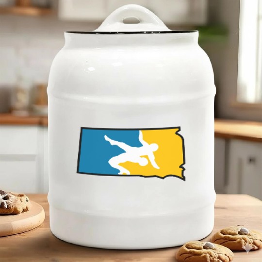South Dakota Wrestling Ceramic Cookie Jars
