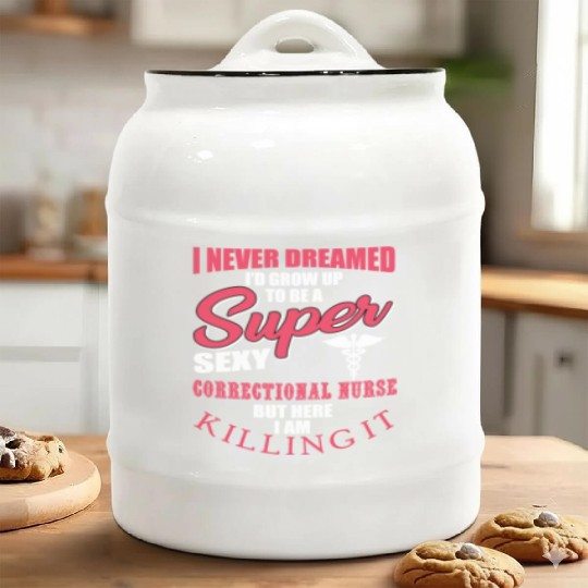 Funny Correctional Nurse Outfit Ceramic Cookie Jars