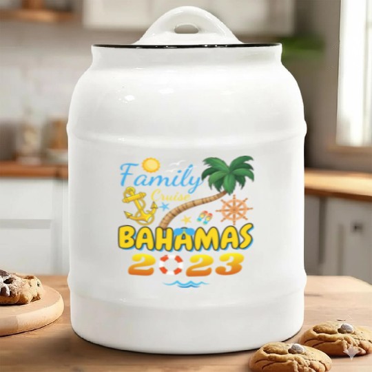 Family Cruise The Bahamas 2023 Matching Group Ceramic Cookie Jars