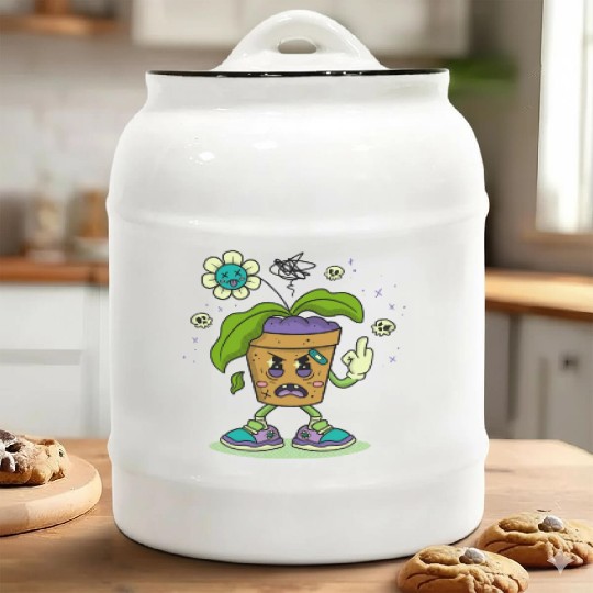 Angry Plant Ceramic Cookie Jars