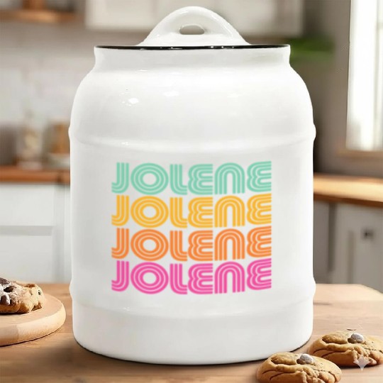 Jolene Retro Vintage 70s 80s Rainbow Pink Song Sun Ceramic Cookie Jars