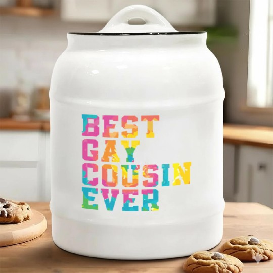 Best Gay Cousin Ever Rainbow Pride Month LGBTQ Gay Ceramic Cookie Jars