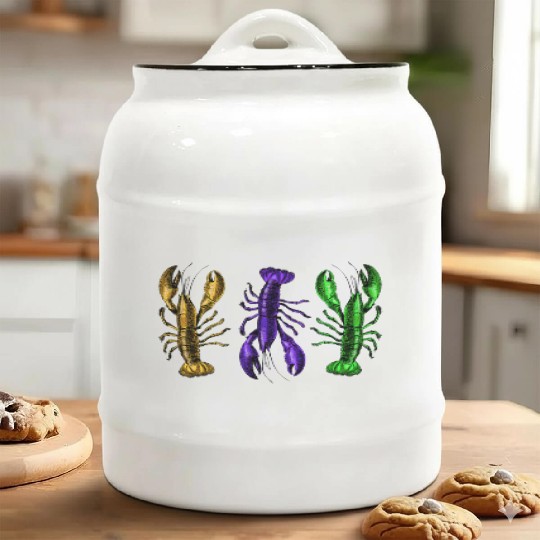 Lobster Mardi Gras Ceramic Cookie Jars