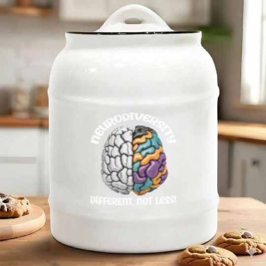 "Different, Not Less" Neurodiversity Ceramic Cookie Jars