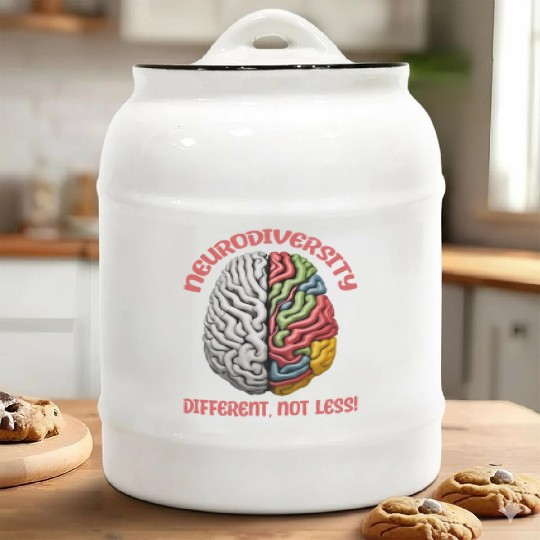 "Different, Not Less" Neurodiversity Ceramic Cookie Jars