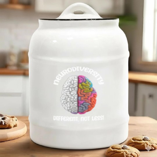 "Different, Not Less" Neurodiversity Ceramic Cookie Jars