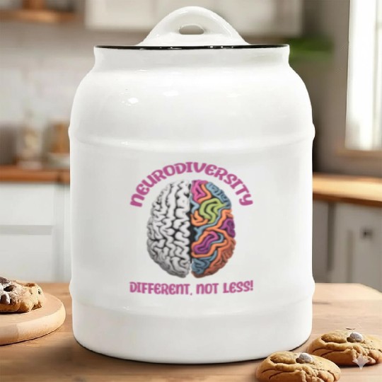 "Different, Not Less" Neurodiversity Ceramic Cookie Jars