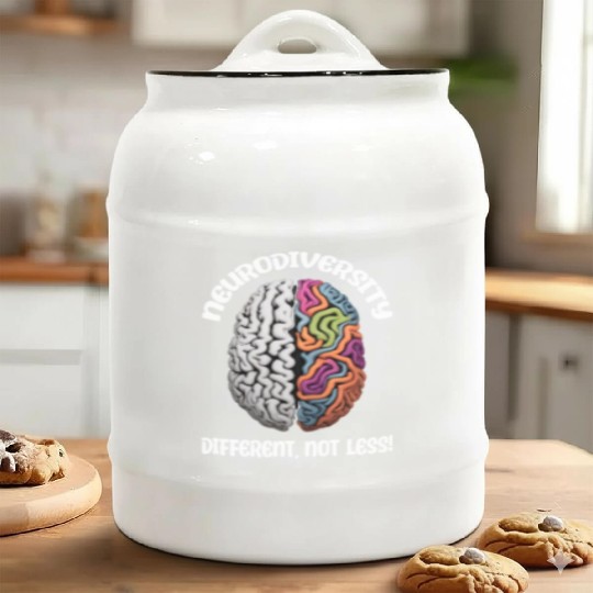 "Different, Not Less" Neurodiversity Ceramic Cookie Jars