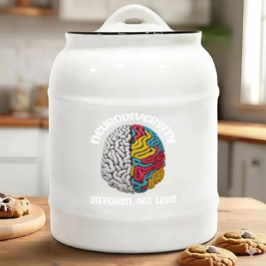 "Different, Not Less" Neurodiversity Ceramic Cookie Jars