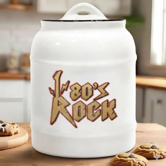 80s Rock Music Genre Eighties Vibe Retro Musician Ceramic Cookie Jars