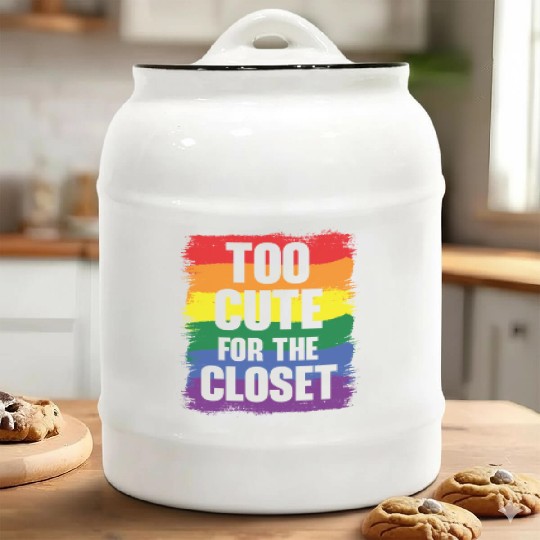 Too Cute For The Closet Pride Month LGBTQ Gay Ceramic Cookie Jars