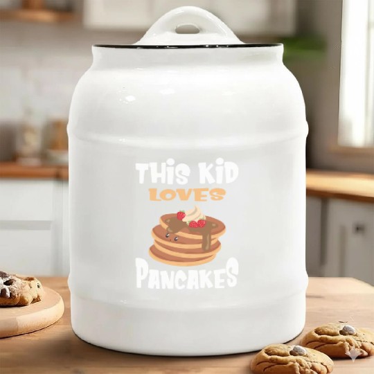 This Kid Loves Pancakes I Sweet Motif Ceramic Cookie Jars