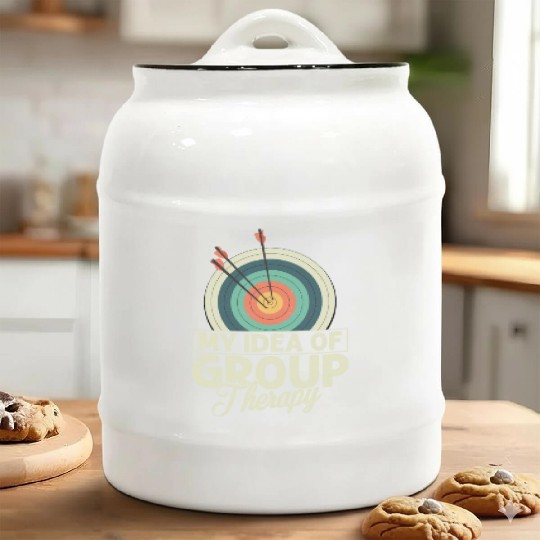 My Idea Of Group Therapy Archery Target Bow & Arro Ceramic Cookie Jars