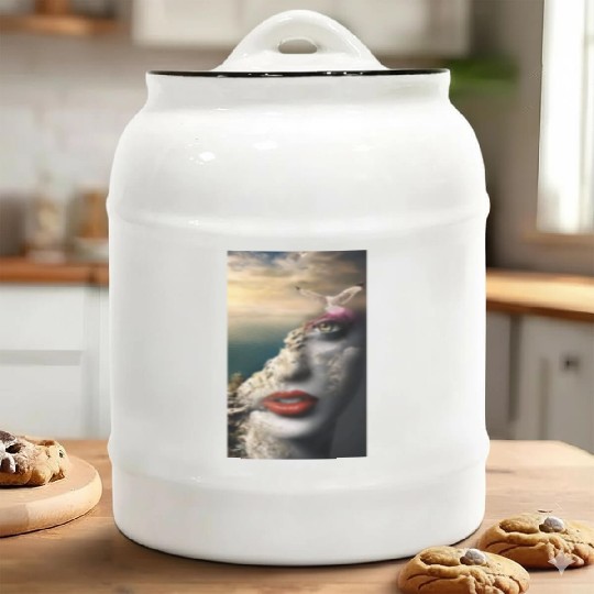 la femme et le nature Ceramic Cookie Jars