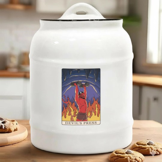 Tarot Devils Press Fitness Gym Bodybuilding Ceramic Cookie Jars