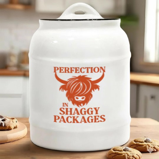 Perfection In Shaggy Packages Highland Cow Ceramic Cookie Jars
