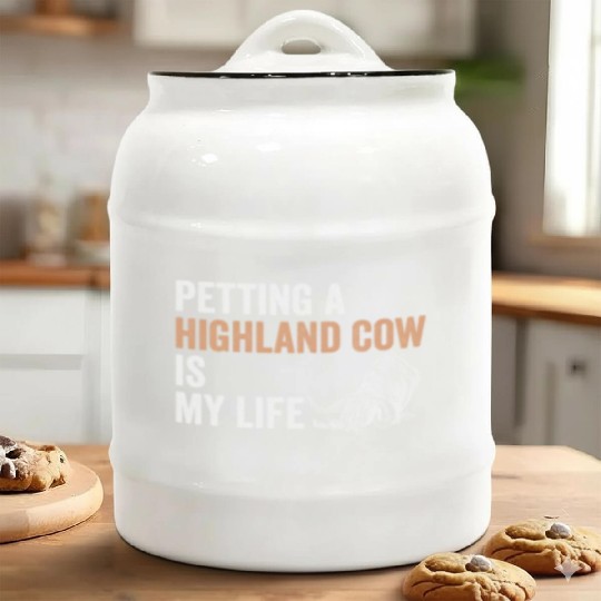 Petting A Highland Cow Is My Life Scottish Cattle Ceramic Cookie Jars
