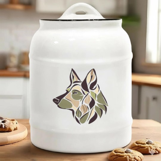 GERMAN SHEPHERD ART PUPPY DOG ANIMALS ART Ceramic Cookie Jars