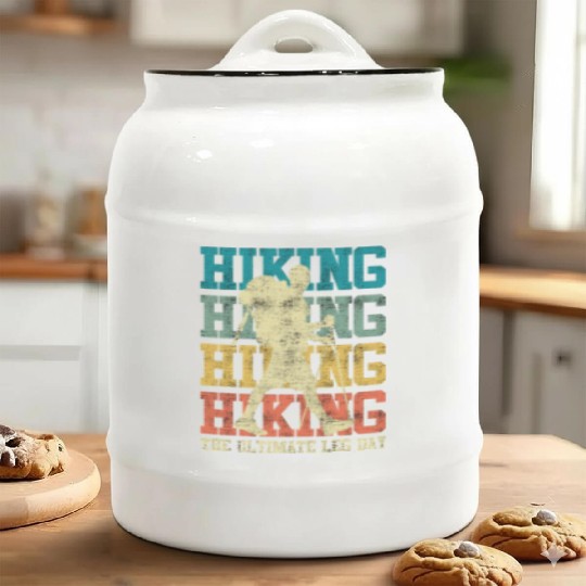 Wanderlust Ultimate Leg Day Mountain Fan Hiking Ceramic Cookie Jars