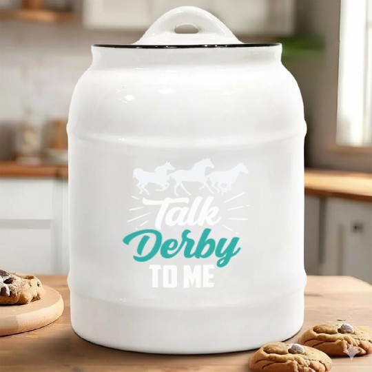 Talk Derby To Me Riding Rider Horse Lover Ceramic Cookie Jars