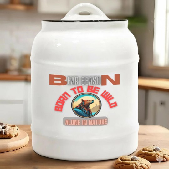 BORN TO BE WILD BEAR Ceramic Cookie Jars