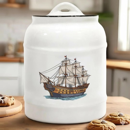 Columbus Day 1492 Ship Ceramic Cookie Jars