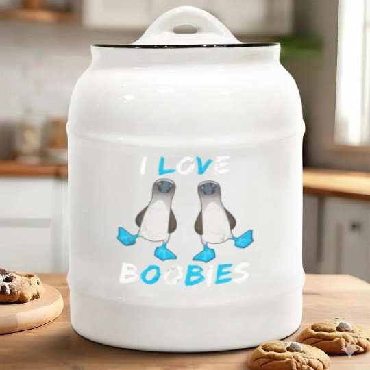I Love Boobies Funny Booby Bird Ceramic Cookie Jars