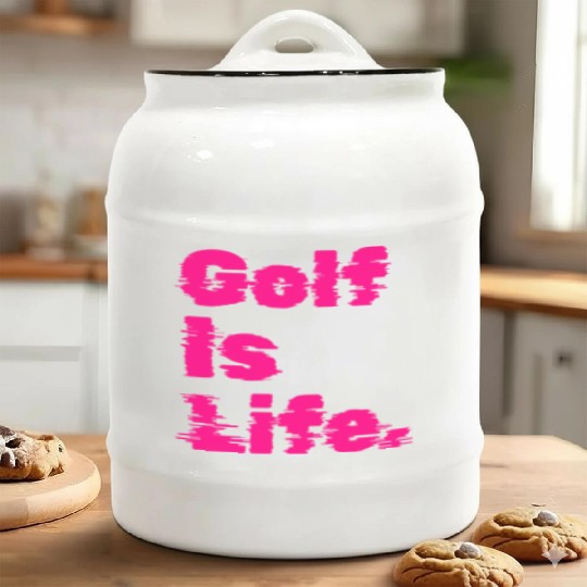 Golf Is Life, Hot Pink, Golfer, I Like Golf Ceramic Cookie Jars