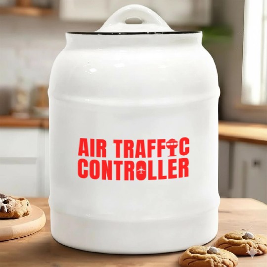 Great Air Traffic Controller Aviation Flight Ceramic Cookie Jars