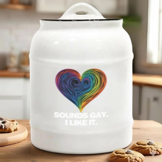 Sounds Gay I' Like It Pride Month Lesbian Gay Bi Ceramic Cookie Jars