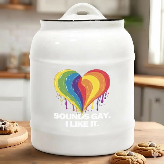 Sounds Gay I' Like It Pride Month Lesbian Gay Bi Ceramic Cookie Jars
