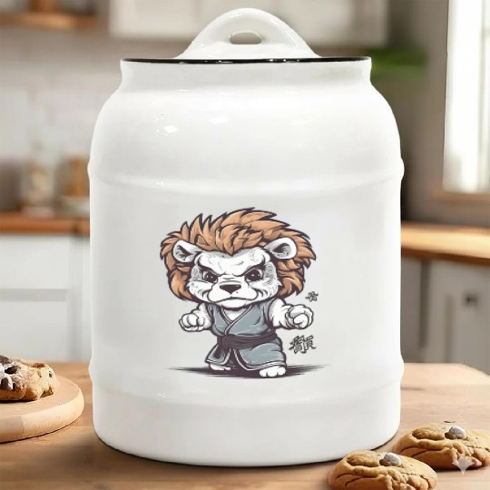 Karate Kitty Ceramic Cookie Jars