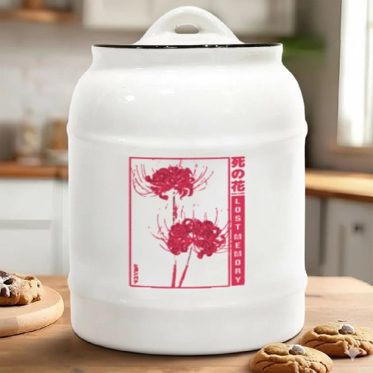 Lost Memory - red spider lily Ceramic Cookie Jars