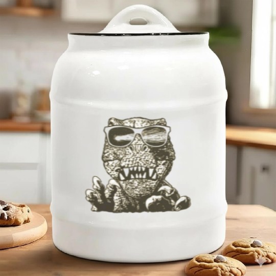 Dinosaur wear sunglasses Ceramic Cookie Jars