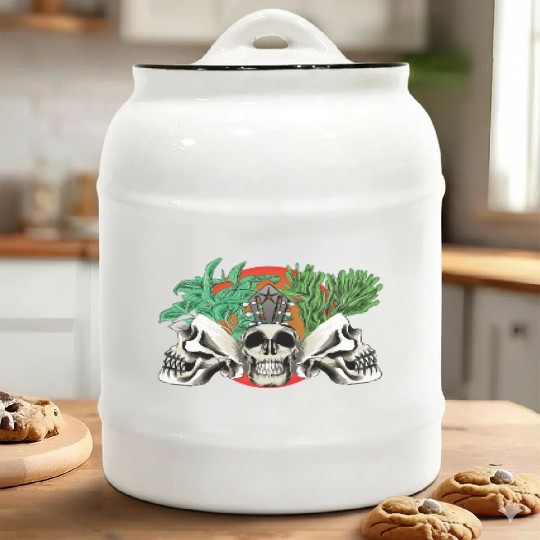 Skull Plant of the blood moon night light Ceramic Cookie Jars