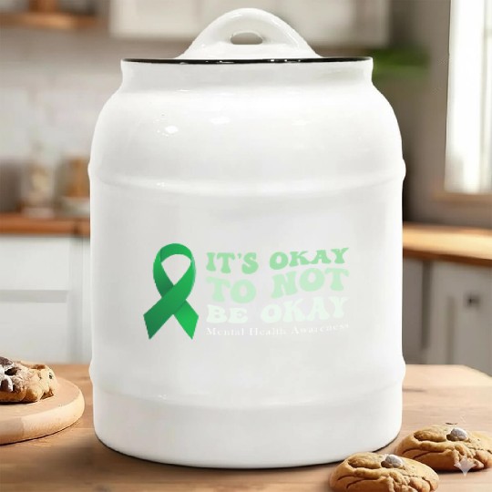 its okay to not be okay Mental Health Awareness Ceramic Cookie Jars