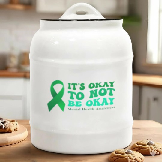 its okay to not be okay Mental Health Awareness Ceramic Cookie Jars