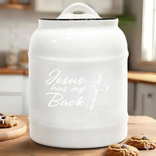 Jesus Has My Back 2 Ceramic Cookie Jars