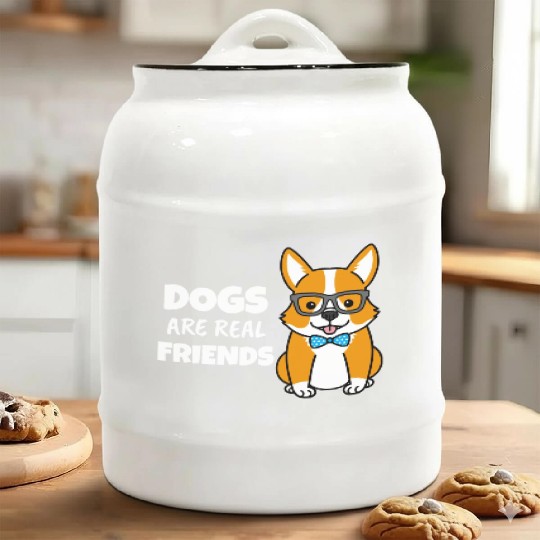 Dogs Are Real Friends Ceramic Cookie Jars