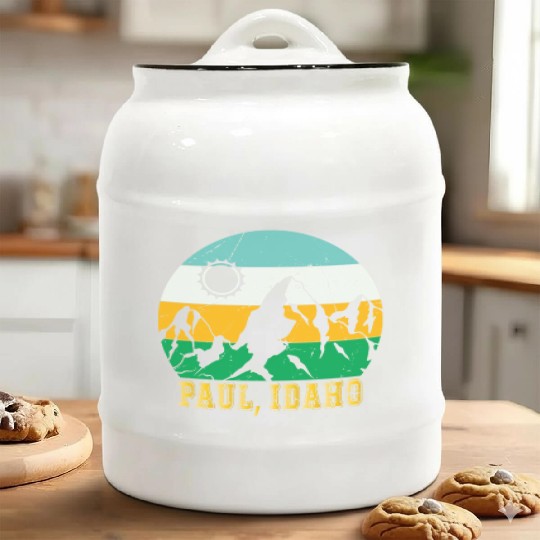 Idaho Mountain Hiking Souvenir Paul Mountain Trip Ceramic Cookie Jars