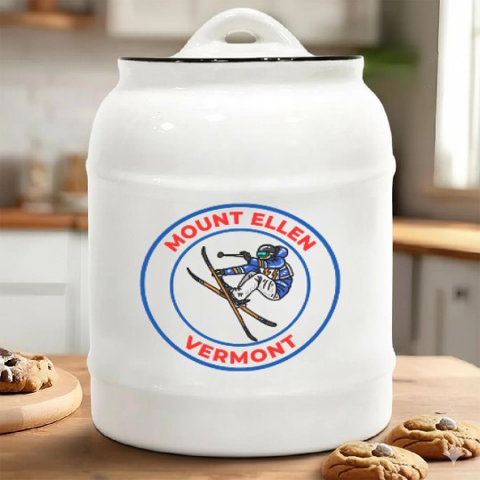 Retro Cool Skiing in Mount Ellen Vermont Souvenir Ceramic Cookie Jars