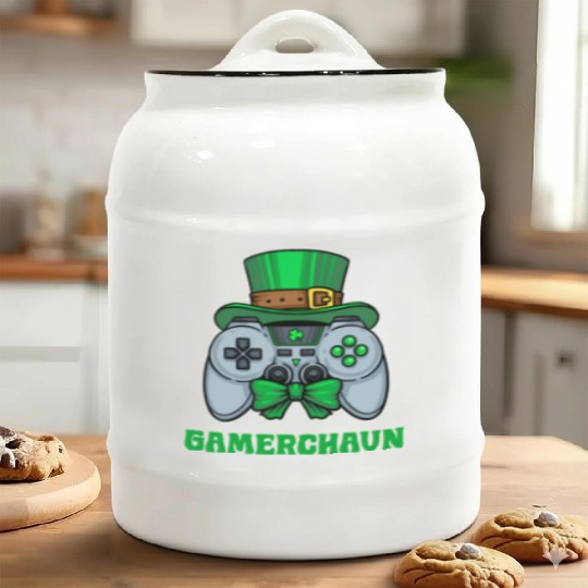 Gamerchaun Gamer St Patrick'S Day Toddler Lucky Ceramic Cookie Jars