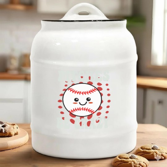 Pitches Be Crazy Funny Baseball Gift Ceramic Cookie Jars