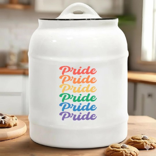 Rainbow Pride Month LGBT Ally Ceramic Cookie Jars