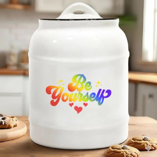 Gay Pride Be Yourself Pride Month Rainbow Ceramic Cookie Jars