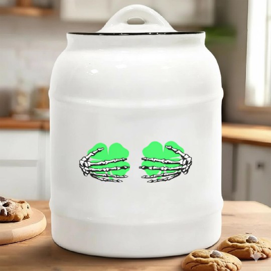 St Patricks Day Boob Pumpkin Shamrock Skeleton Han Ceramic Cookie Jars
