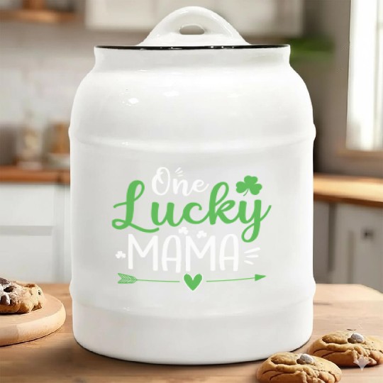 St Patrick'S Day For Moms One Lucky Mama Ceramic Cookie Jars